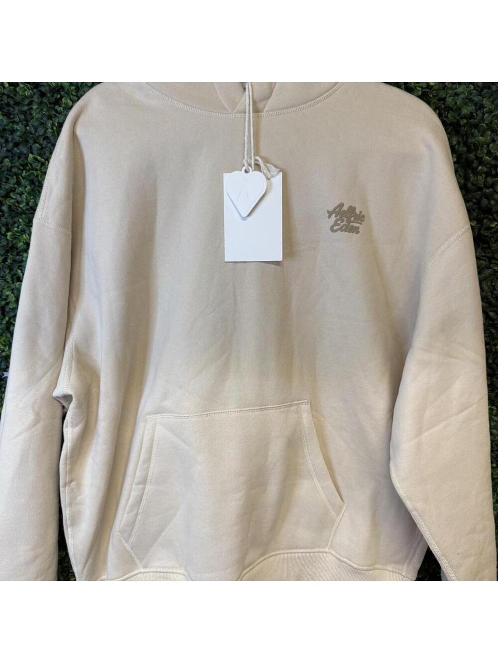 Elfric Eden Cream Beige Logo Hoodie Size M NWT